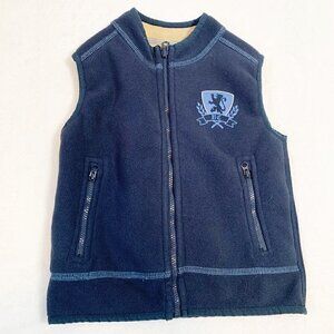 5/$25 Babycottons blue neutral fleece sleeveless reversible vest - Size‎ 24m